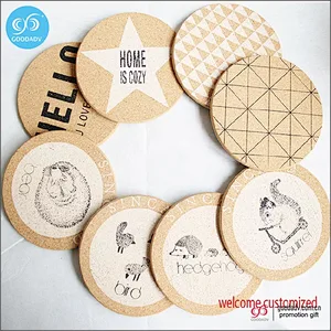 GOODADV factory custom drinking cup coaster with custom designs cork coaster custom coaster
