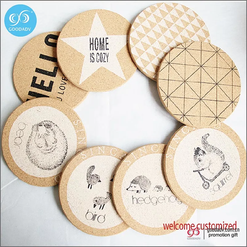 GOODADV factory custom drinking cup coaster with custom designs cork coaster custom coaster