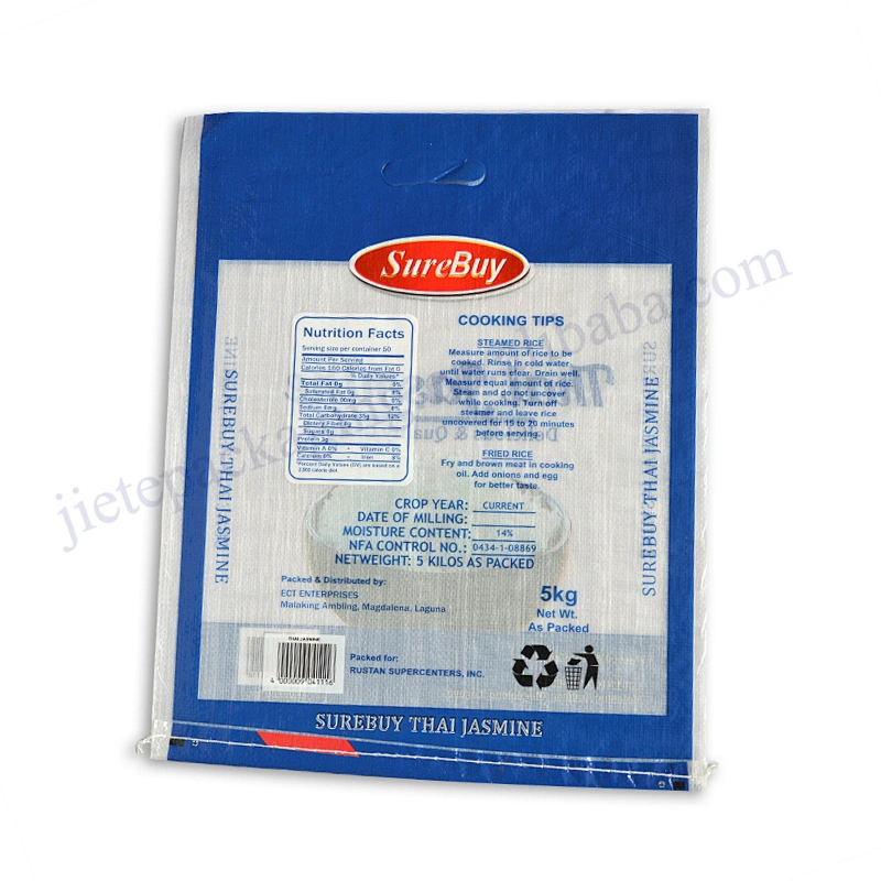 Customized design printed transparent plastic 10kg bopp laminated pp woven flour packaging bag wholesale