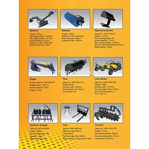 China 23HP multi functional skid steer loader with accessories