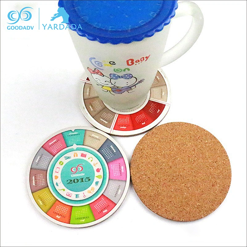 Guangdong wooden coasters wholesale durable MDF mug coasters waterproof laminate cork placemat