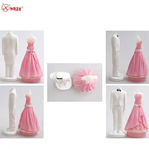 New Style pink wedding dress 100% handmade Candle mold silicone Cake Moulds Soap Molds
