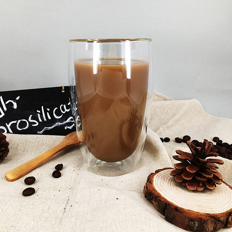 Wholesale cheap price double wall glass cup 450ml for cola