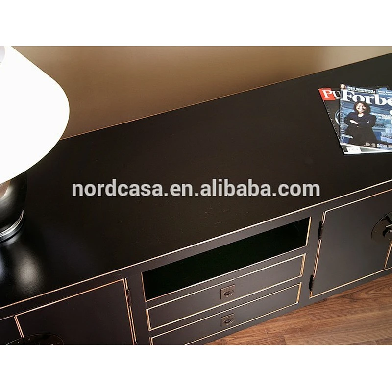 wooden color antique reproduction distressed sideboard buffet tv media console