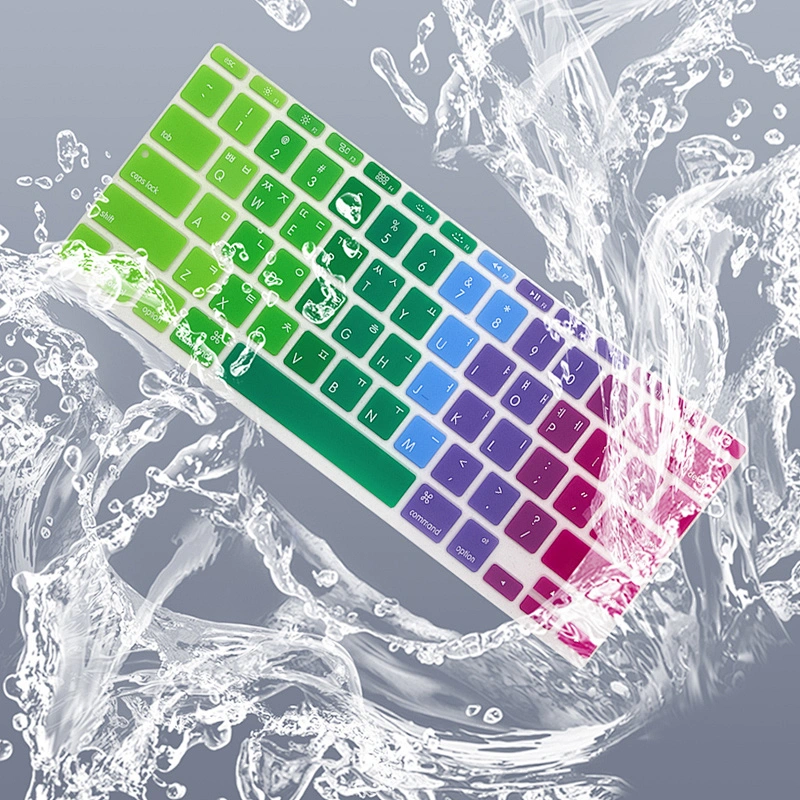 Custom Rainbow silicone keyboard cover korean keyboard protector laptop skin for Mac Book Air 11 English Version