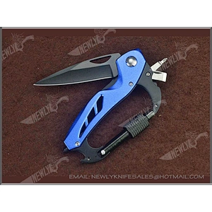 Climbing Button Carabiner Multi Tool Outdoor Camping Folding Knife