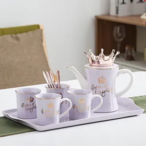 Ceramic Tea Cup Set Creative Nordic Simplified Style Cold Water Kettle Tea Pot Set
