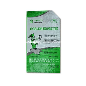 15kg white plastic bopp laminated pp woven cement bag for mortar,tile adhesive,wall putty powder