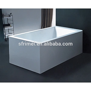 Simple Freestanding Hot tub Clear Acrylic Soaking Square Modern Bathtub