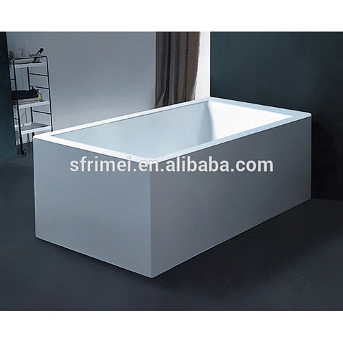 Simple Freestanding Hot tub Clear Acrylic Soaking Square Modern Bathtub