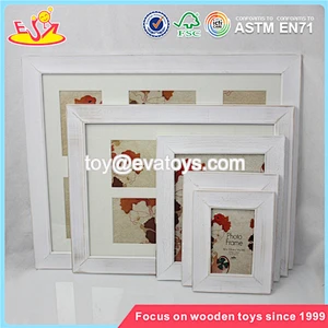 Wholesale beautiful wooden white photo frame home decoration best wooden white photo frame W09A027