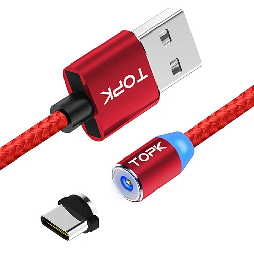 2019 new products Nylon round type-c magnetic charge cable usb data line