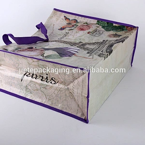 Customized recycle pp woven shopping tote bag