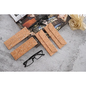 Cork PU Leather Triangle Folding eyeglass sunglass case