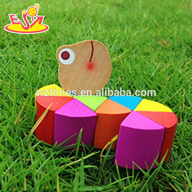 2018 wholesale children wooden caterpillar toy cheap baby wooden caterpillar toy interesting kids wooden caterpillar toy W14I032