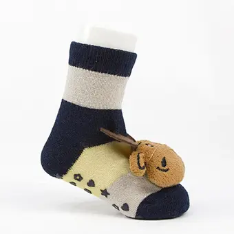 Autumn Winter wholesale kids manufacturers Newborn non slip floor lovely cartoon cat bear coral velvet Baby shoe Socks