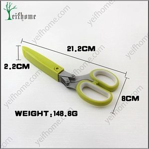 Newly Design Utility Stainless Steel 5 blade Herb Scissors