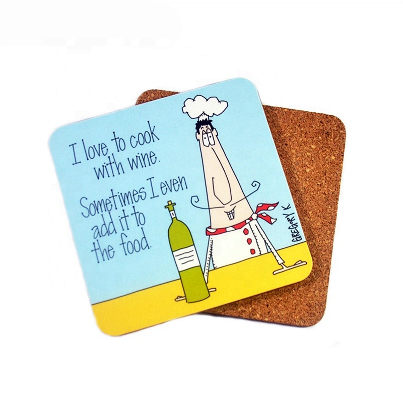 Custom printed wooden bar cup pad beer drinks coasters