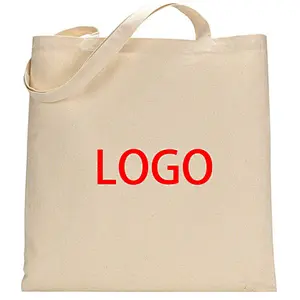 Factory wholesale cotton canvas fabric handbag tote  muslin shopping pouch portable shopper