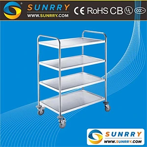 Hot sales stainless steel 4 layers dining cart with wheel made In China