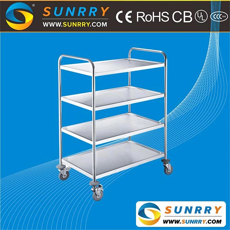 Hot sales stainless steel 4 layers dining cart with wheel made In China