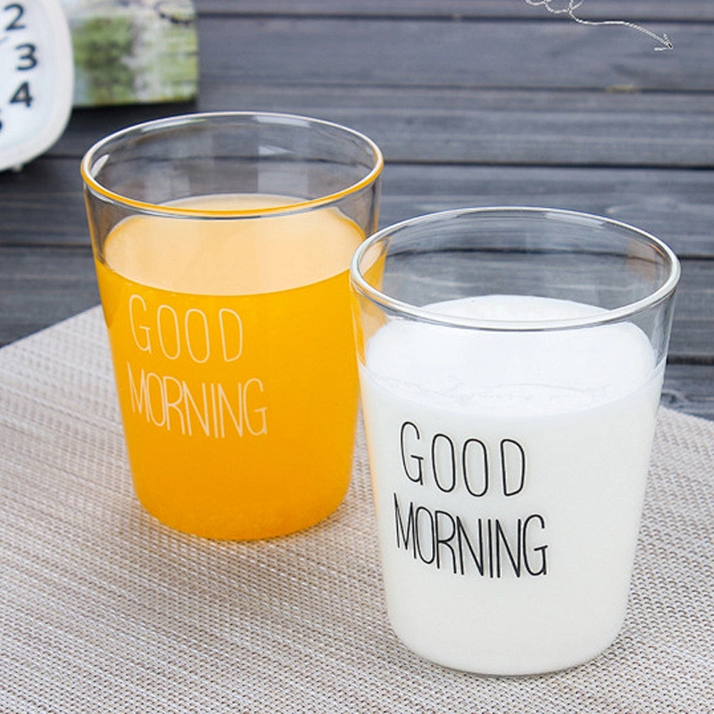 Fashionable Japanese 400ml glass breakfast milk cup juice cup frozen drink glass cups for house