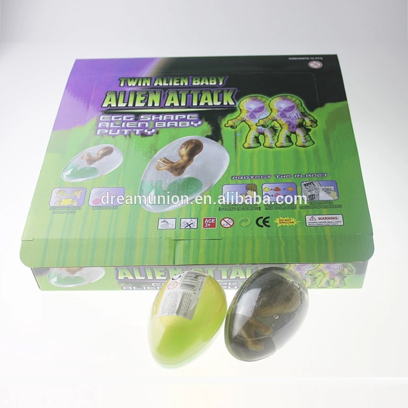 SINGLE ALIEN EGG WITH BABY IN SLIME STOCKING FILLER SLIME POCKET PUTTY TOY FUN