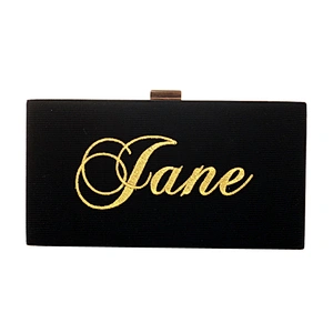 Customize metallic gold embroidery personalized name clutch bag men