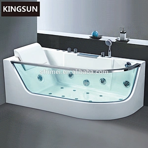 Modern cheap glass whirlpool bathtub used air bubble spa tub with heater