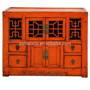 Chinese antique wooden furniture vintage carved shoe rack cabinet