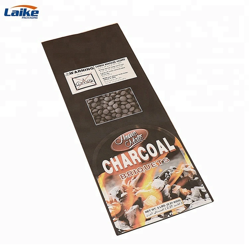 Brown kraft paper packaging charcoal bag 3kg 4kg 5kg charcoal briquet packing bag