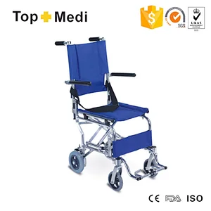 Transit airplane portable manual lightweight folding travel wheelchair