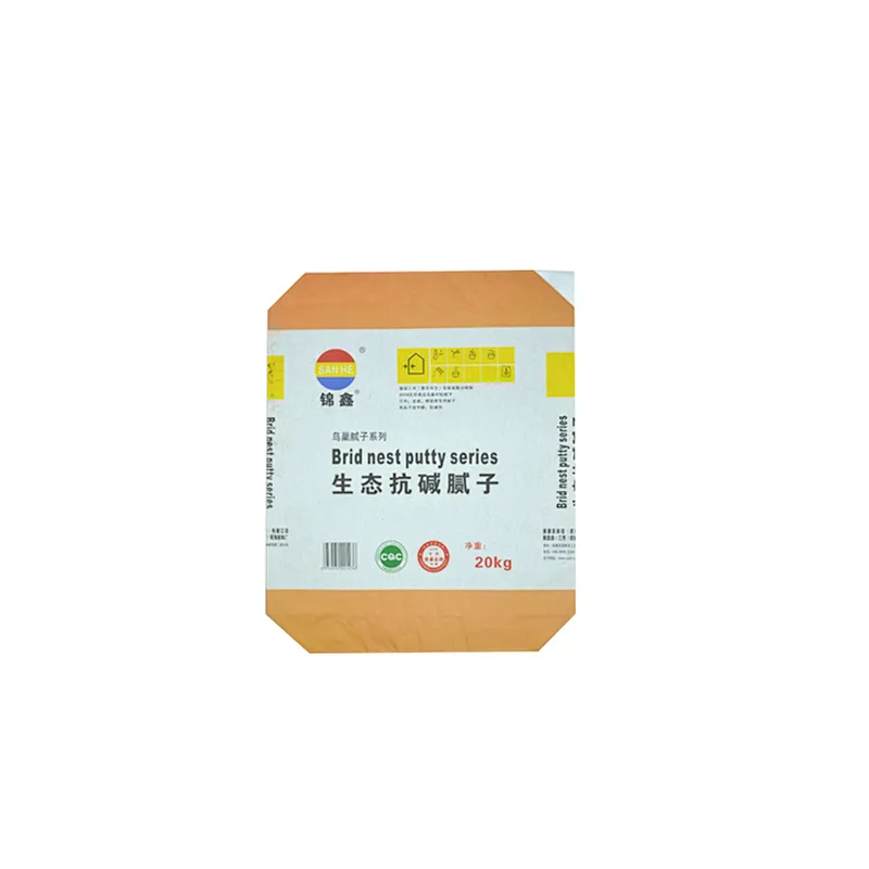 Proper price custom kraft paper bag for putty powder 20 kg