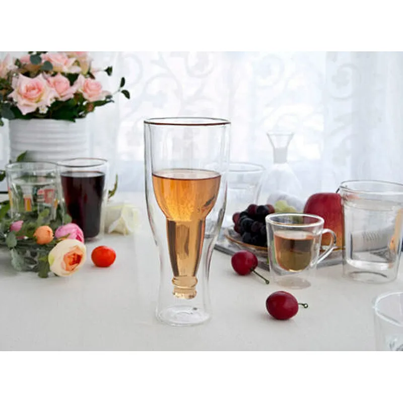 Factory Wholesale Handmade Mouth Blown 360 ML Borosilicate Wine Glass Mug Water Cup for Bar and Home
