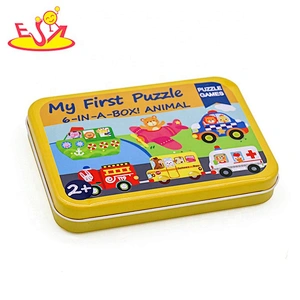 2019 New hottest 6 pattern wooden car jigsaw puzzles for children W14N010