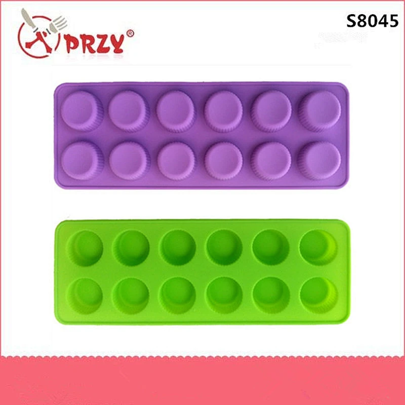 12 Cavity Anti-high temperture circle Cake chocolate Pan mould silicone ice molds Silicone round Cake Mold