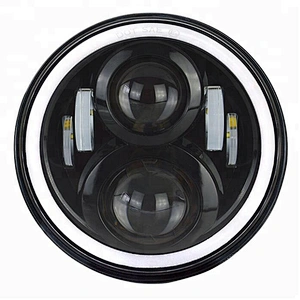 High power 7Inch 60W Round led DRL Halo Jeep Wrangler Headlights