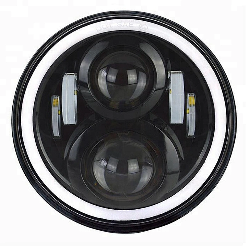 High power 7Inch 60W Round led DRL Halo Jeep Wrangler Headlights