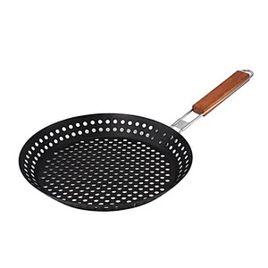 black grill mat weave toaster Nonstick BBQ Skillet Basket