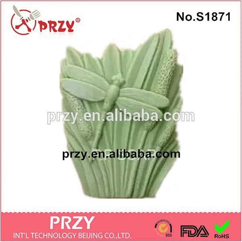 S1871 PRZY Dragonfly shaped silicone soap molds , handmade silicone soap mold