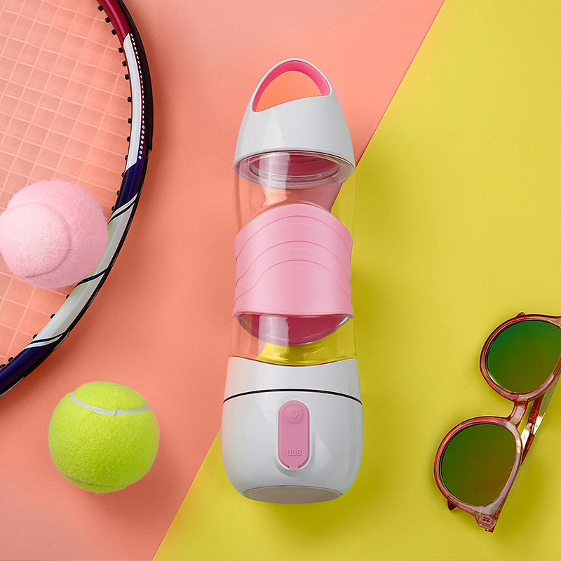 Creative Spray Water Beauty Water Cup Outdoor Sport Portable Water Bottle Beautiful Plastic Cup with Emergency Lighting