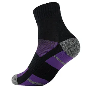 cotton free terry jacquard non slip sport socks
