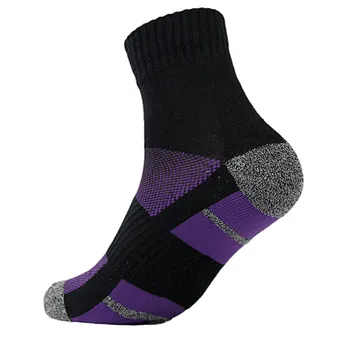 cotton free terry jacquard non slip sport socks