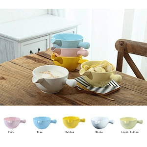Lovely Korean style glazed bowls vegetable salad bowls with household handles
