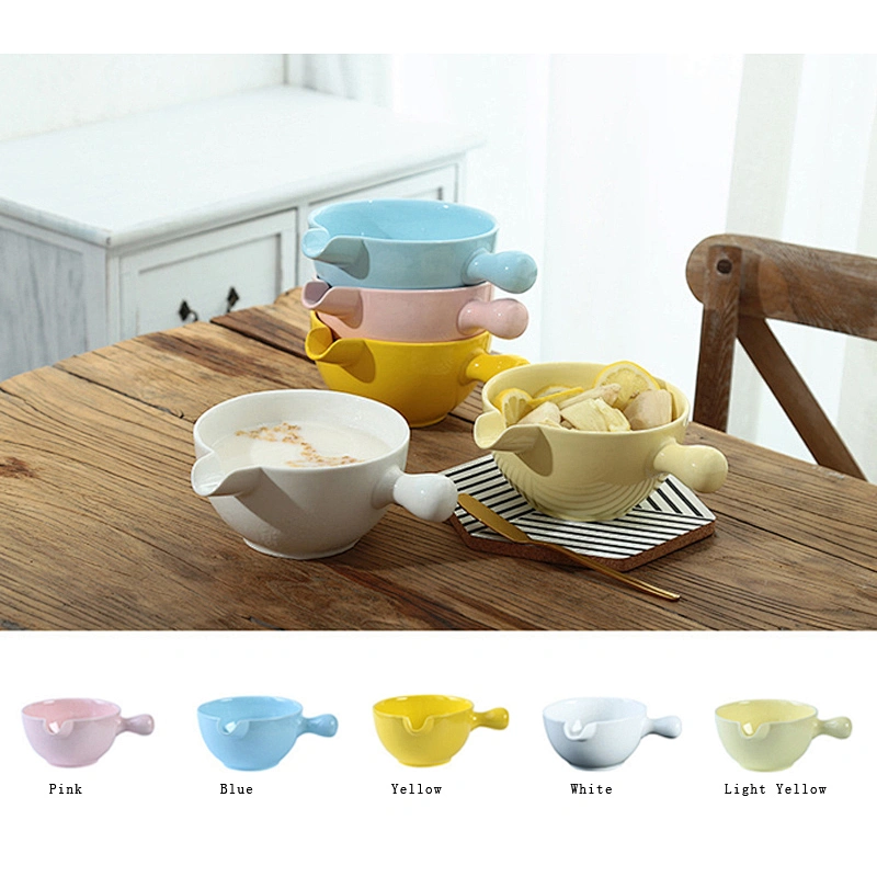 Lovely Korean style glazed bowls vegetable salad bowls with household handles