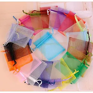 Custom Promotional Candy Bag Drawstring Small Jewelry Gift Bag Mesh Bag