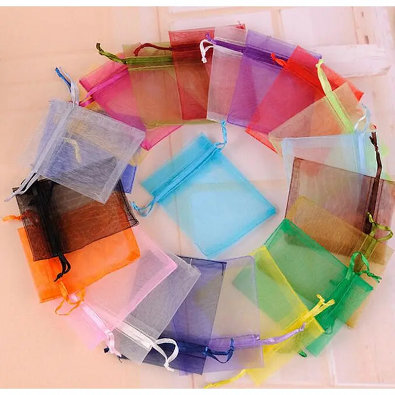 Custom Promotional Candy Bag Drawstring Small Jewelry Gift Bag Mesh Bag