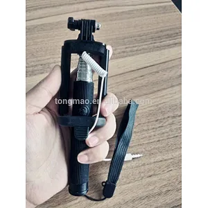 Universal For Go pro Camera Telescopic Handheld Silicone Handle Cover mini cable Selfie Stick