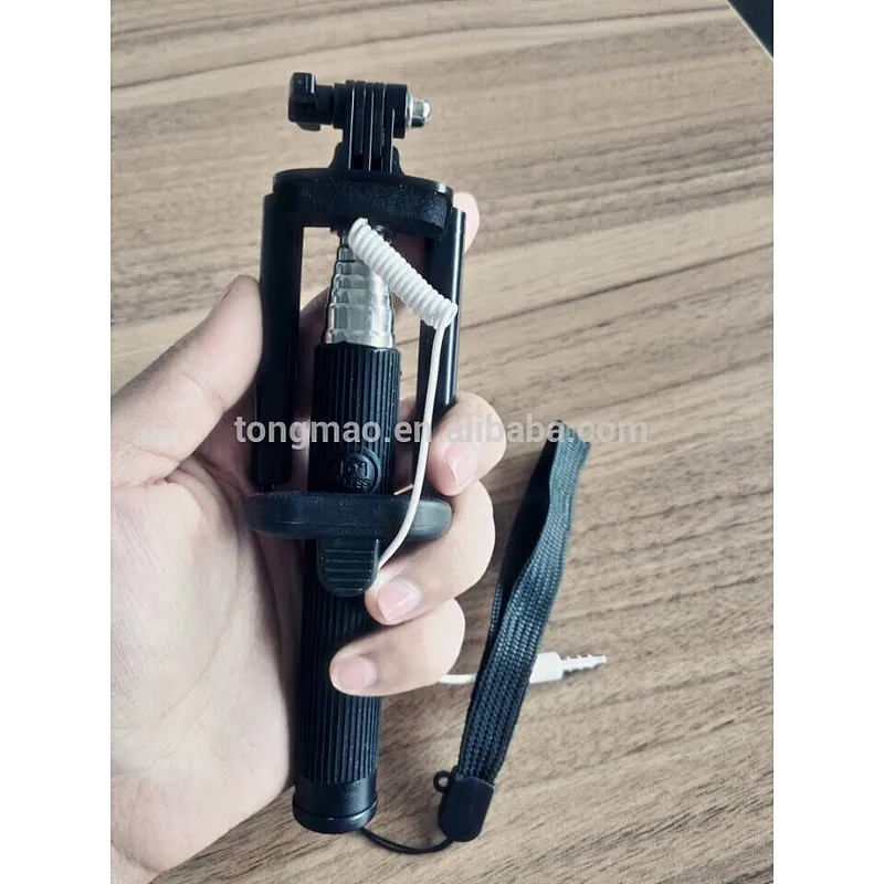 Universal For Go pro Camera Telescopic Handheld Silicone Handle Cover mini cable Selfie Stick