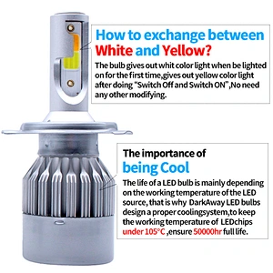 Car led headlight bulbs X3 light